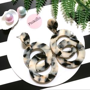 Double Rings Acrylic Resin Earrings
